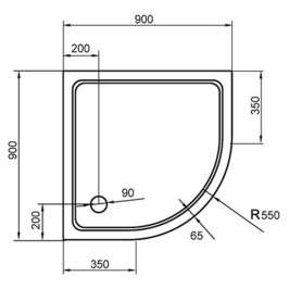 Душевой поддон Cezares SMC R TRAY-M-R-90-550-35-W 90x90 см