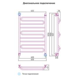 Полотенцесушитель водяной Сунержа Элегия 100x60 00-0205-1060