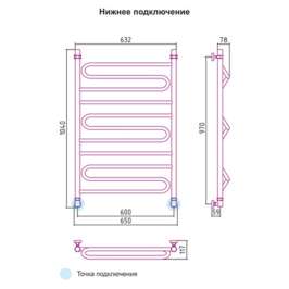 Полотенцесушитель водяной Сунержа Элегия 100x60 00-0205-1060