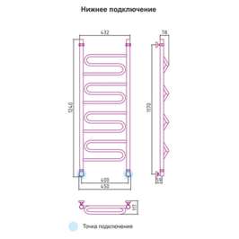 Полотенцесушитель водяной Сунержа Элегия 120x40 00-0205-1240