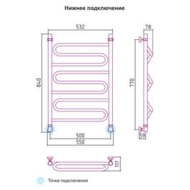 Полотенцесушитель водяной Сунержа Элегия 80x50 00-0205-8050