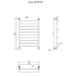 Полотенцесушитель водяной Тругор ЛЦ Блиц НП 80x50 