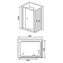 Душевой уголок RGW Classic CL-41 (860-910)x700x1850 чистое