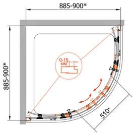 Душевой уголок Cezares Eco R-2-90-P-Cr punto