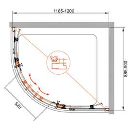 Душевой уголок Cezares Eco RH-2-120/90-C-Cr прозрачное