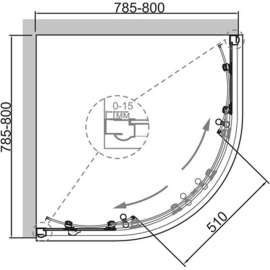 Душевой уголок Cezares Giubileo R2 80 scorrevole CP Br