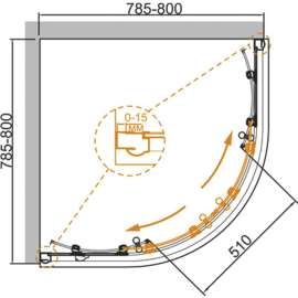 Душевой уголок Cezares Giubileo-R2-80 прозрачное, золото