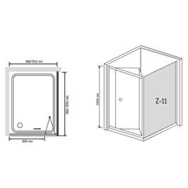 Душевой уголок RGW Classic CL-41 (860-910)x1000x1850 чистое