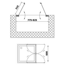 Душевая дверь Vegas Glass E2P 0080 01 01 прозрачное