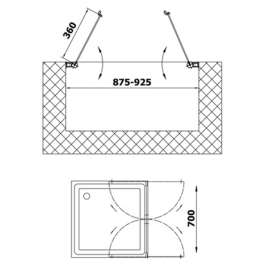 Душевая дверь Vegas Glass E2P 0090 07 01 прозрачное