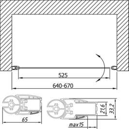 Душевая дверь Vegas Glass EP Lux 0065 01 01 L прозрачное