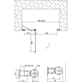 Душевая дверь Vegas Glass EP-F-1 0100 01 01 L прозрачное