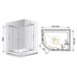 Душевой уголок Cezares ANIMA-W-RH-2-120/100-C-Cr-R