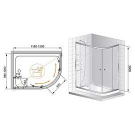 Душевой уголок Cezares ANIMA-W-RH-2-120/100-P-Cr-L