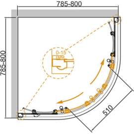 Душевой уголок Cezares Giubileo R2 80 scorrevole C Br