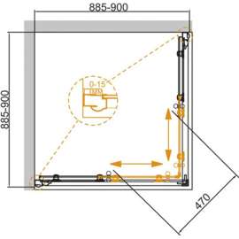 Душевой уголок Cezares Giubileo-A-2-90 с узором, бронза