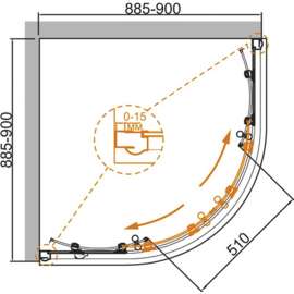 Душевой уголок Cezares Giubileo-R2-90 с узором, бронза