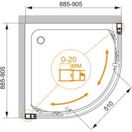 Душевой уголок Cezares Momento R 2 90 C Cr