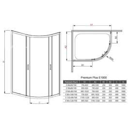 Душевой уголок Radaway Premium Plus E 100x80x190 графит 30491-01-05N