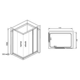 Душевой уголок RGW Hotel HO-43 110x80 см с полками