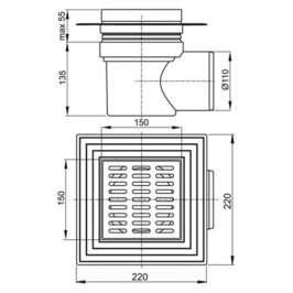 Душевой трап AlcaPlast APV12