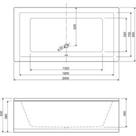 Акриловая ванна Cezares Plane 200x90