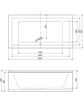 Акриловая ванна Cezares Plane 200x90