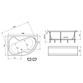 Акриловая ванна Marka One Aura 150x105 L