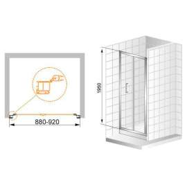 Душевая дверь Cezares ANIMA-BS-90-C-Cr