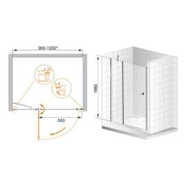 Душевая дверь Cezares ELENA-B-12-100-C-Cr-R