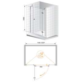 Душевая дверь Cezares VERONA-B-13-40/60/40-P-Cr-R