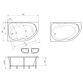 Акриловая ванна Marka One DIRECT 170x100 R