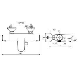 Смеситель для ванны/душа термостатический Ideal Standard Ceratherm 50 A5550AA