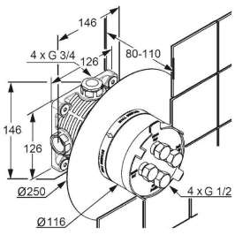 Смеситель Kludi Flexx Boxx 88011 скрытая часть