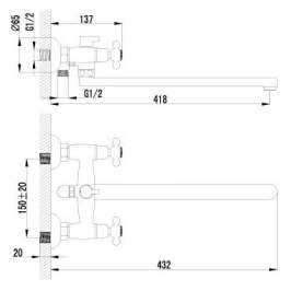 Смеситель Lemark Standart LM2112C универсальный