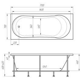 Акриловая ванна Marka One Libra 170x70