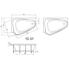 Акриловая ванна Marka One Love 185x135 L