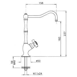 Смеситель Nicolazzi Traditional 1435 BZ 11 Cucina для фильтра