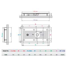 Душевой поддон Novellini Olympic Plus 120x90 см) Gray