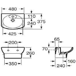 Рукомойник Roca Dama Senso Compacto 327514000 (48 см)