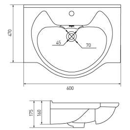 Раковина Santek Байкал WH109652 (60 см) полувстраиваемая