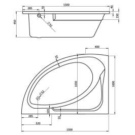 Акриловая ванна Santek Гоа 150x100 L