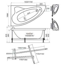 Акриловая ванна Triton Изабель 170x100 L