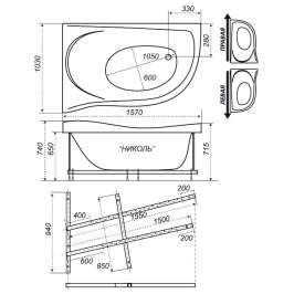 Акриловая ванна Triton Николь 160x100 L