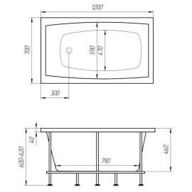 Акриловая ванна MarKa One Viola 120x70