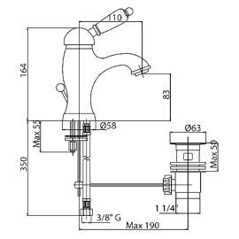 Смеситель Cezares ELITE-LSM1-01-Bi