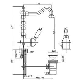 Смеситель Cezares ELITE-LSM2-01-Bi