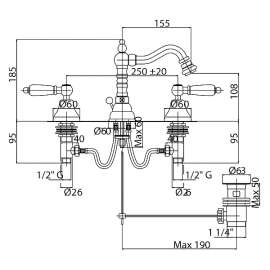 Смеситель Cezares DIAMOND-BBS2-02-Sw