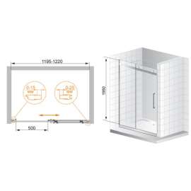 Душевая дверь Cezares STYLUS-M-BF-1-120-C-Cr