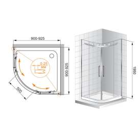 Душевой уголок Cezares STYLUS-M-R-2-100-C-Cr